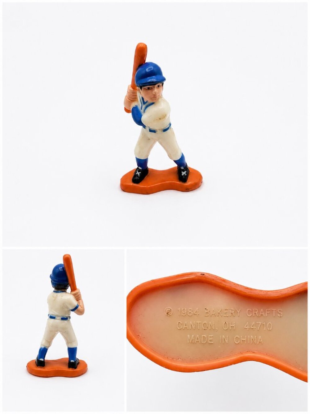 Vintage 1984 Bakery Crafts Baseball Batter Figurine Cake Topper Sports Decor